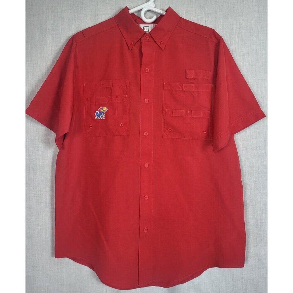 KU Kansas University Men's M Red Shirt NWT! College Vented Pro Edge Jayhawks